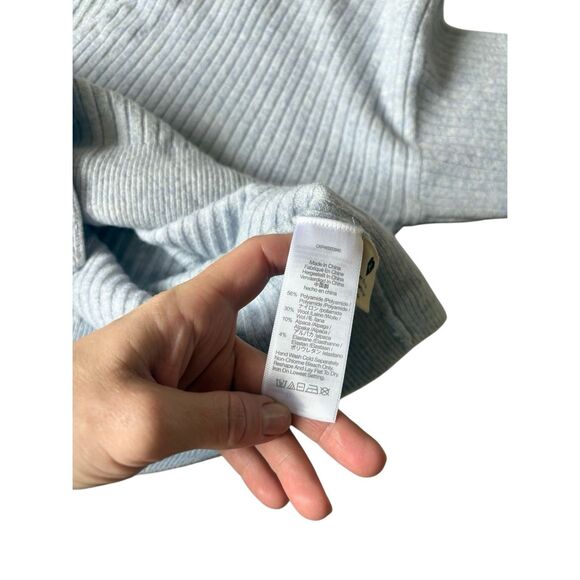 Madewell Cameron Ribbed Cardigan Sweater Coziest Yarn size M Hthr Serene Blue - Picture 10 of 12